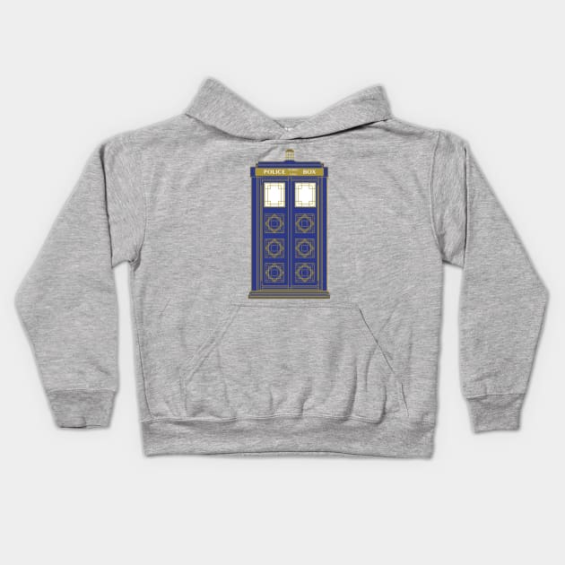 Art Deco Tardis Kids Hoodie by OmerNaor316